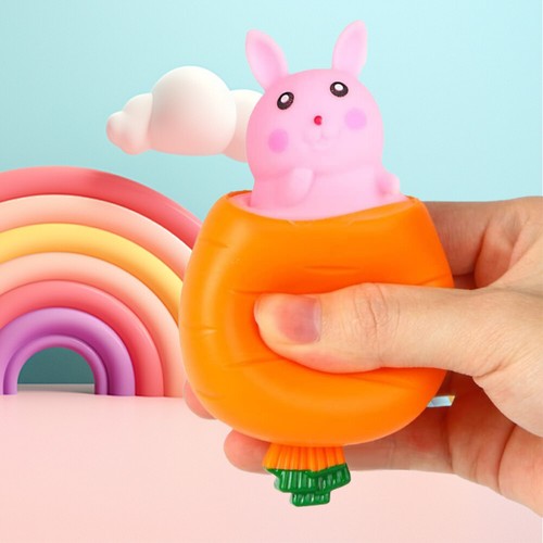 fr Easter Carrot Rabbit Fidget Toy Cute Bunny Stress Relief Toy Decompression To - Photo 2/18