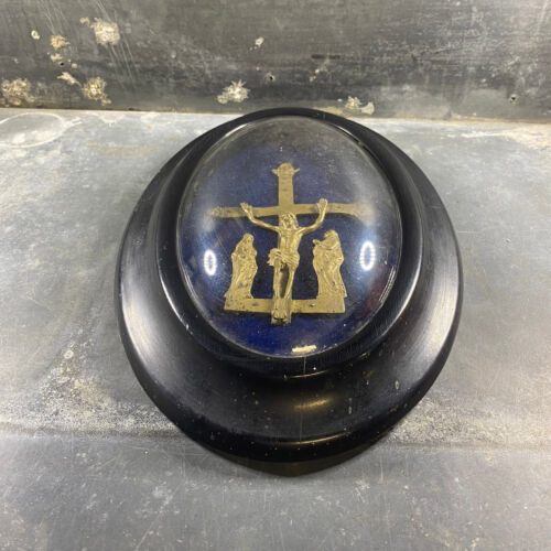 Cadre reliquaire Christ en laiton (Christ XVIIème et cadre Napoleon III, XIXème - Foto 5 di 7