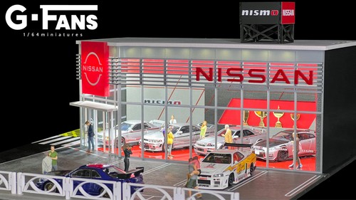 Diorama 1:64 Auto Garage Modell LED Beleuchtung Stadtauto Showroom Szene Vitrinenmodell - Bild 40 von 188