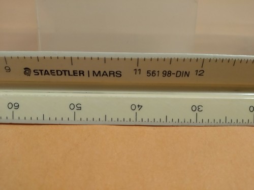 Vintage Staedtler Mars 561-98 DIN Reduction Triangular Scale Lineal Germany - Bild 3 von 4