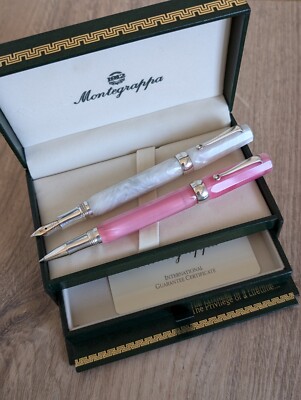 Montegrappa Micra Fountain Pen & Ballpoint - Gold 18K-750 Nib - Silver 925 Trim