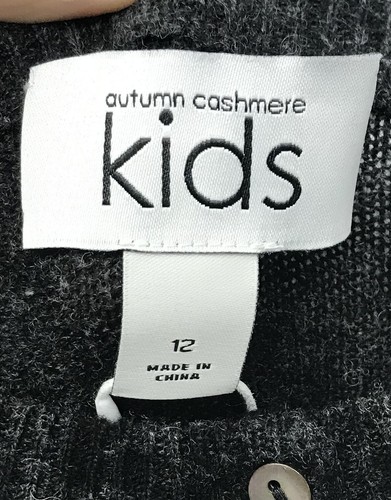 Autumn Cashmere kids black leopard cashmere blend long sleeves cardigan sz 12y - Picture 3 of 3