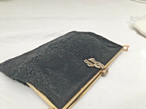 VTG French Micro Caviar Beaded evening purse Estate - Picture 4 of 12