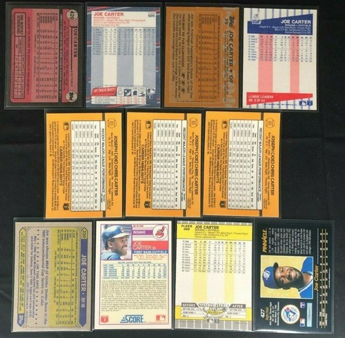 Joe Carter 11 MLB Cards - Topps, Donruss, Fleer, Score - Indians, Blue Jays - Picture 2 of 6