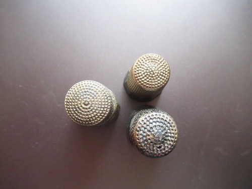 3 ditali da cucire vintage in argento sterling misura 8 11 12 - Foto 4 di 5