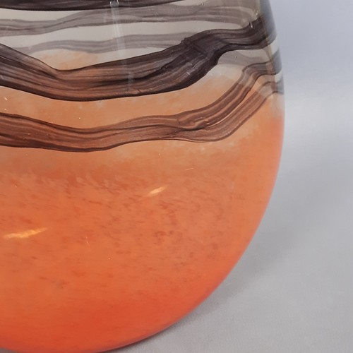 Murano Glas Vase Untergetaucht Orange Rauch Modernisiertes Design 70er Jahre - Bild 9 von 10