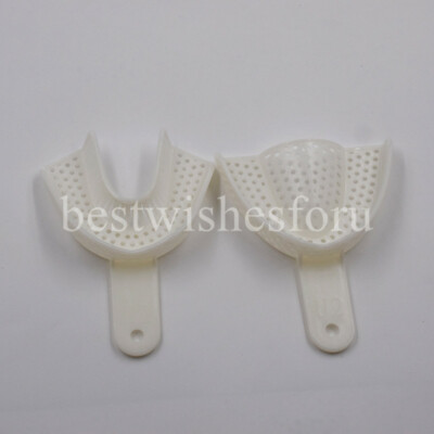 2 Pc/Pair Dental Impression Trays Central Denture Disposable Plastic Medium Size