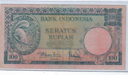 Indonesien 100 Rupiahs 1957 P-51 Tierserie (Eichhörnchen) Fancy SN + Geschenk INZZ