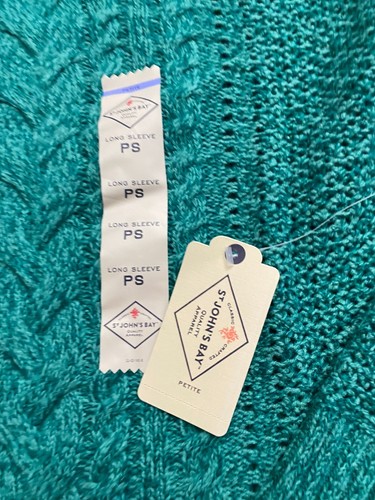 St. John's Bay Women Long Sleeve Crew Neck Pullover Sweater Green Petites PS - Bild 4 von 10