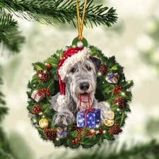 Irish Wolfhound Christmas Gift Hanging Ornament, Dog Lovers Christmas Tree Decor
