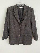 Vintage Avoca Womens Size M 12 Gray Melange Wool Blazer Made in Ireland