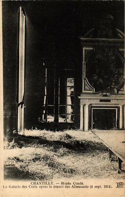 Old postcard Chantilly Musee Conde. La Galerie des Cerfs FRANCE (1014123)