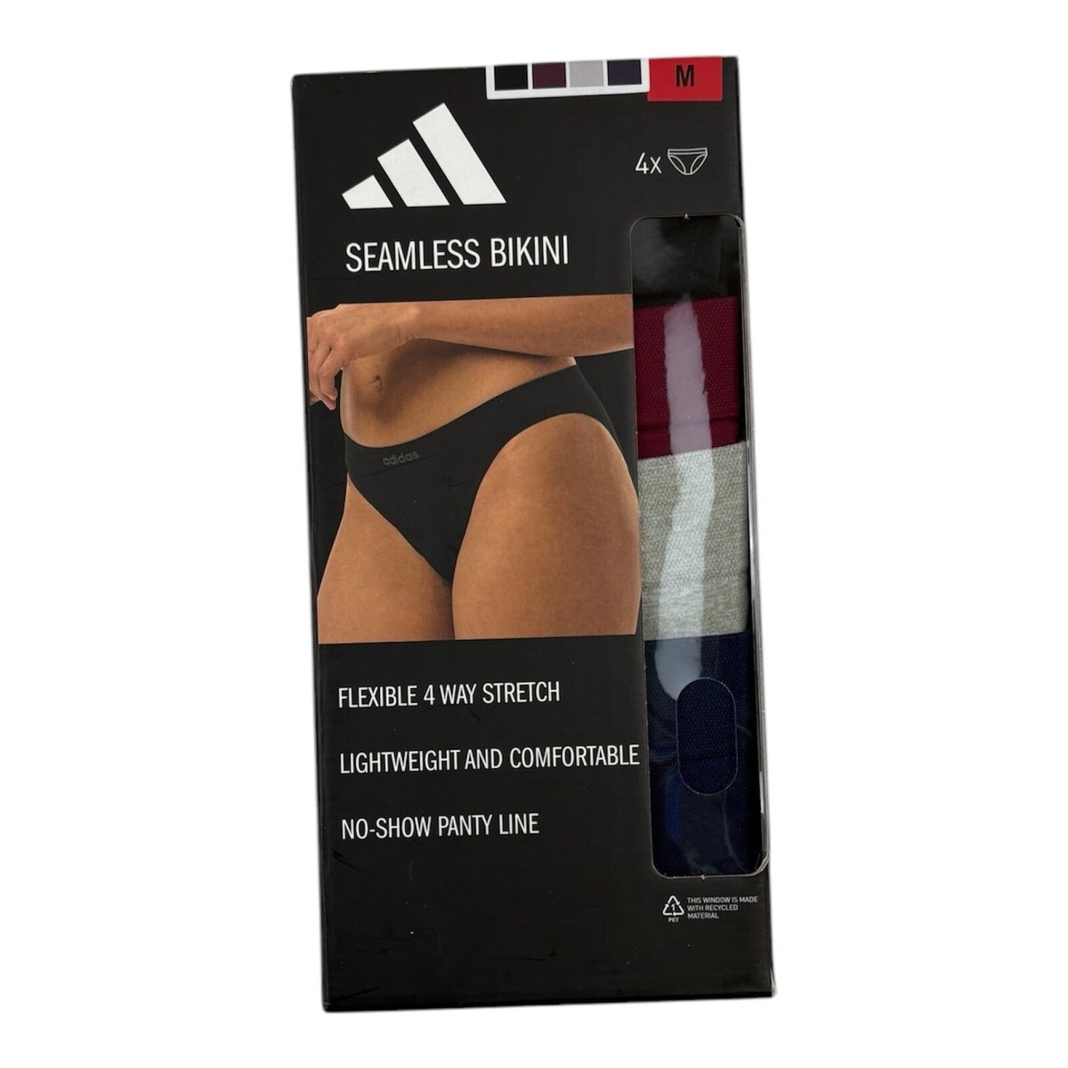 ビキニ AGNEL blackberry bikini panties Adidas Underwear Women's Medium Black Bikini 4 Pack Seamless