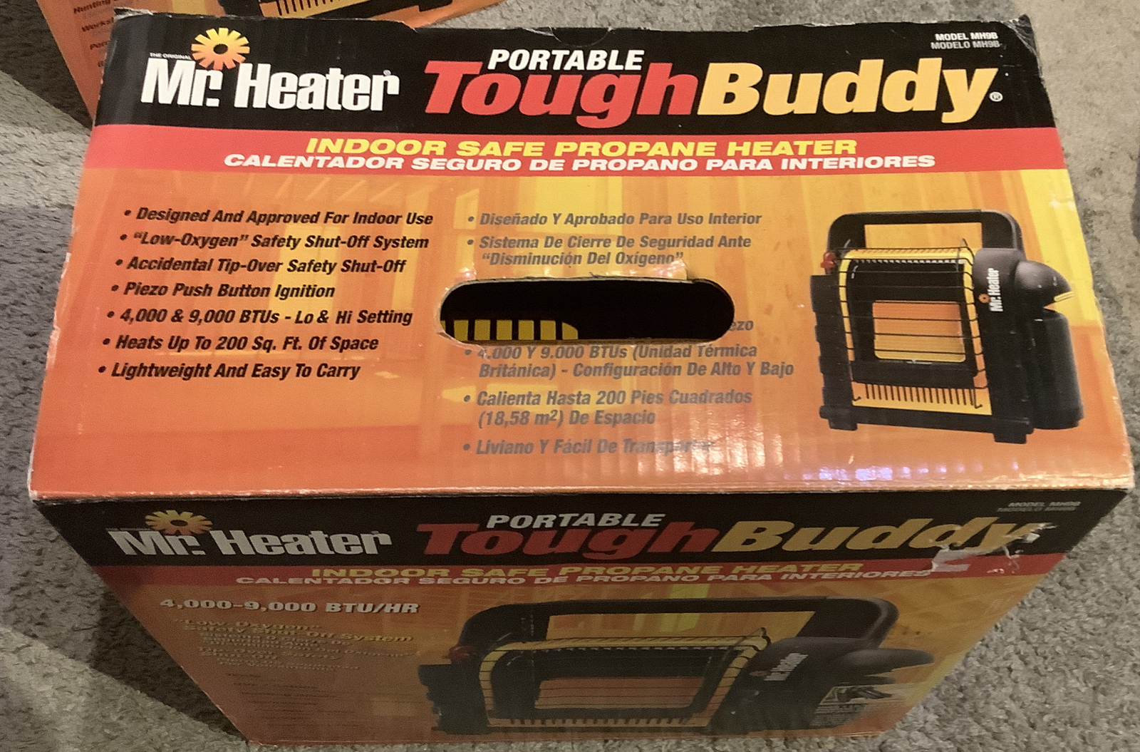 NIB Mr. Heater Portable Tough Buddy Indoor Safe Propane Heater MH9B