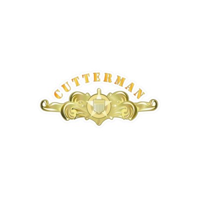 Kiss-Cut Vinyl Decals -USCG - Cutterman Badge - Officer - Gold w Top ...