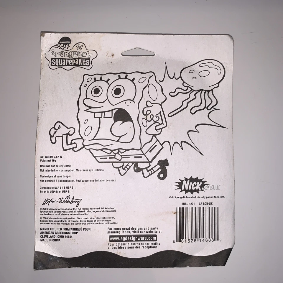 Spongebob Squarepants Party Favors Bubbles American Greetings 2003 Sealed  - Image 2 of 4