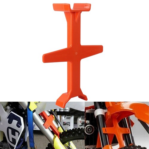 Motorcycle MX Dirt Bike Orange Fork Support Suspension Seal Saver Tie Down Brace - Picture 1 of 10