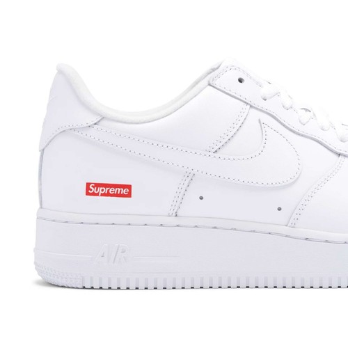 Taglia 7 - Nike Air Force 1 x Supreme Low Box Logo - Bianco - Nuovo con scatola - Foto 6 di 9