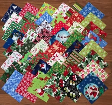 40  5 inch charm pack Beautiful Christmas fabric squares 10 Different Prints