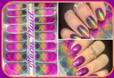 Color Nail Polish Strips, 16ct. Classy claws custom. Neon plaid