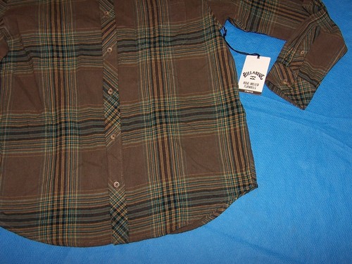 Size S Mens Long Sleeve Wave Washed Flannel Shirt Plaid - Picture 3 of 4