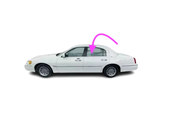 Se adapta a: Lincoln Town Car 1998-1999 sedán 4D conductor puerta trasera izquierda ventana vidrio Foto 2 de 4