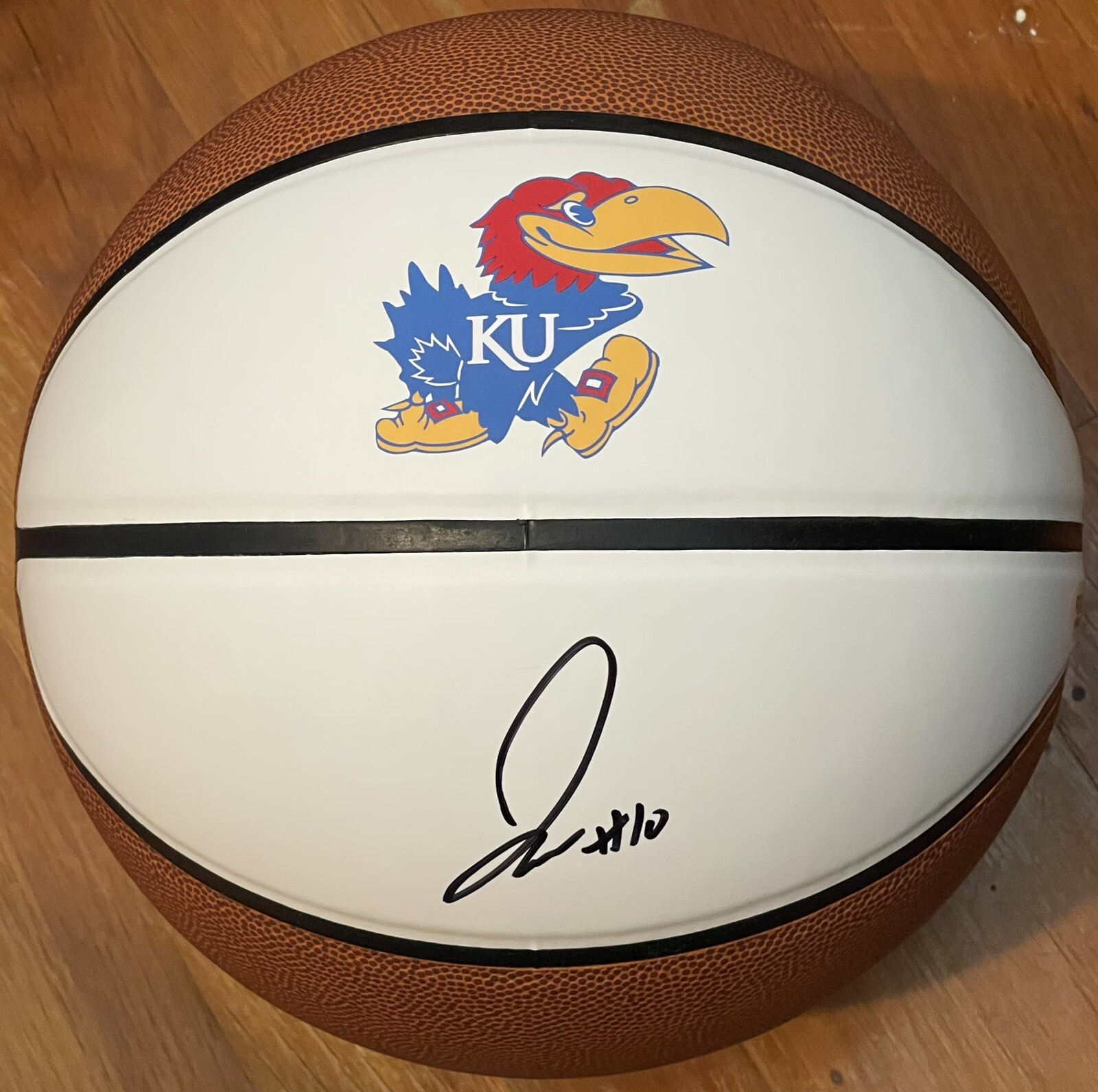 Jalen Wilson Autographed Signed Kansas Jayhawks Logo Basketball PSA/DNA 