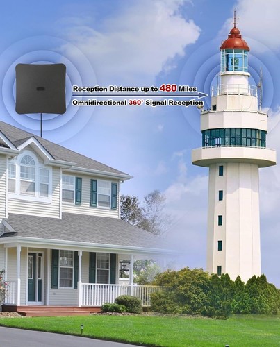 QYQBOON 2024 Antena de TV Interior Digital HD Antena TV 480+ millas de largo - Imagen 3 de 7