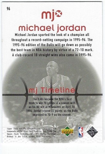 1998-99 Upper Deck Michael Jordan MJx Timeline 2nd Half #96 Basketball NM - Bild 2 von 2