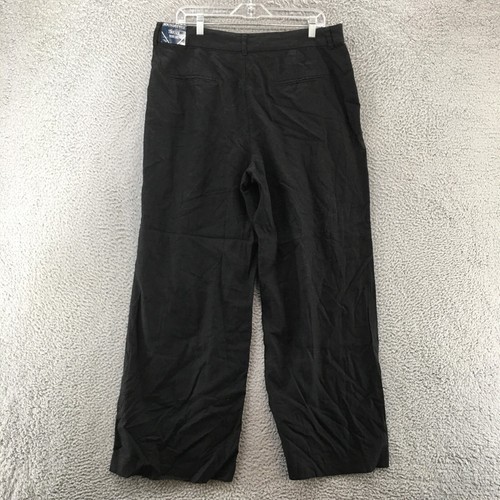 Sound Style Trouser Wide-Leg Dress Pants Womens 14/32 Black High Rise Casual NEW - Picture 9 of 14