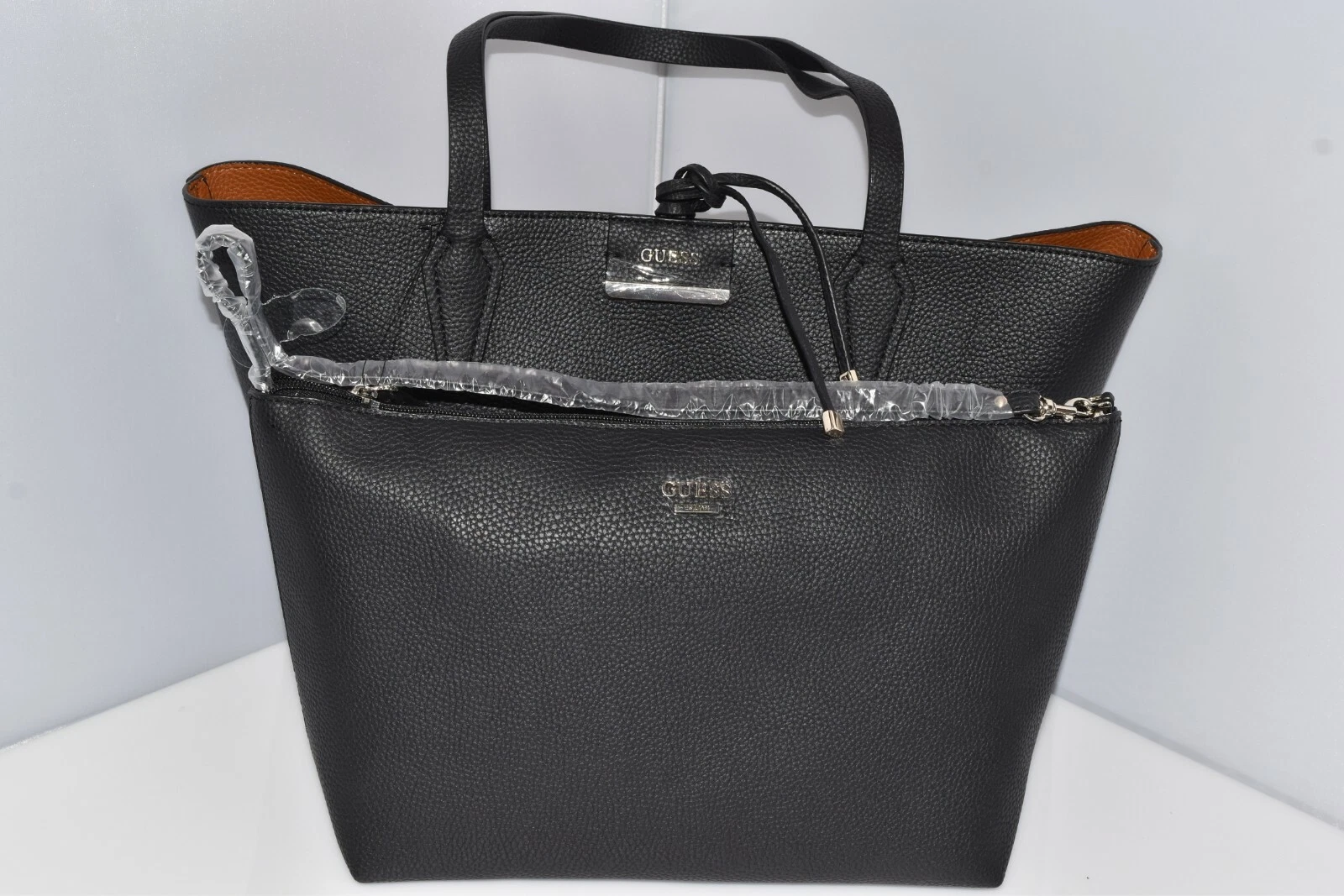 Nuova borsa GUESS Bobbi nera multi tracolla $98 VG642236 borsa a mano