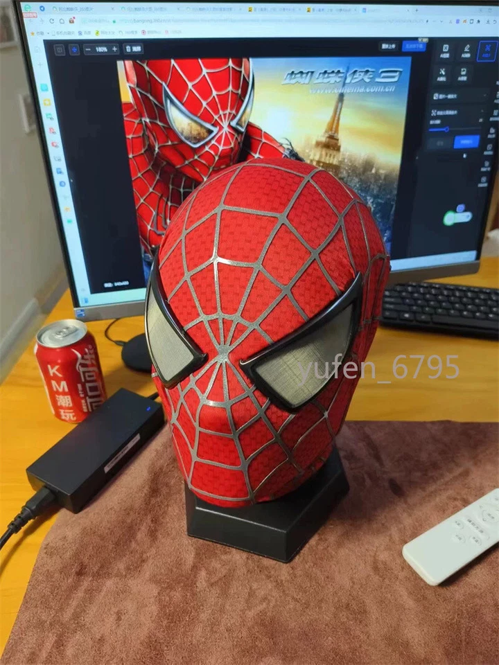 New Handmade Classic Toby Spider-man 3D Mask Face Shell Eyes Helmet Cosplay Prop - Image 2 of 4