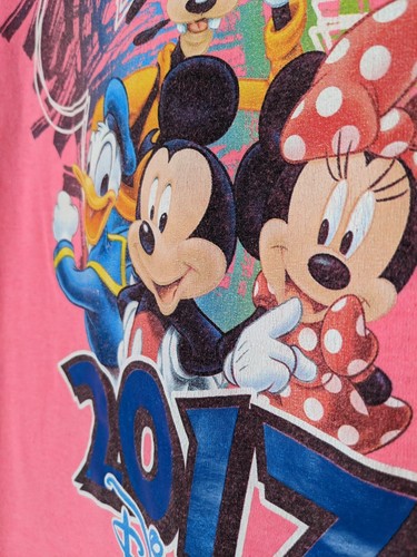 Disney Neon Pink 2017 Florida Youth Short Sleeve T-shirt Size M - Picture 4 of 9