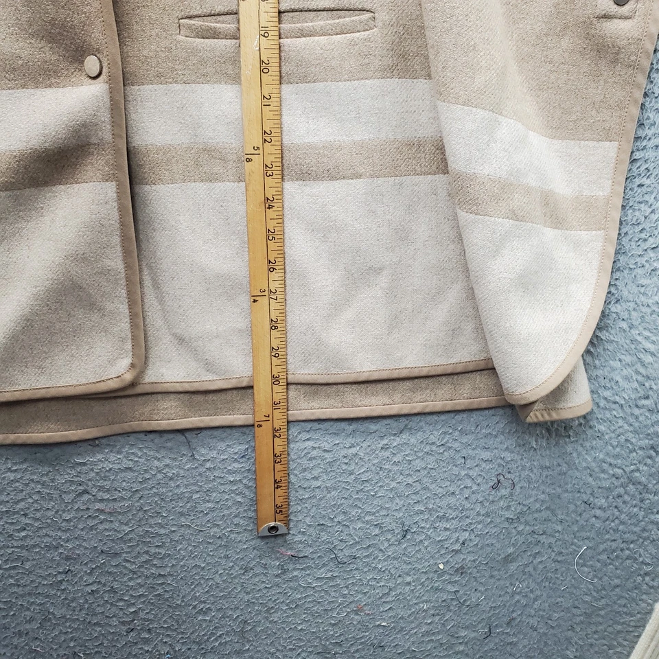 Vince Poncho Capa Cárdigan Suéter Mujer M/L Marrón Tejido Apretado Frente a Presión Usado en Excelente Condición Foto 3 de 4