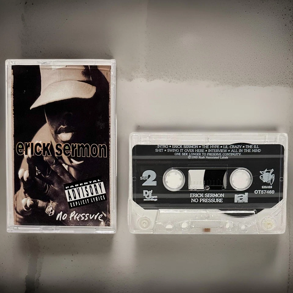 •ERICK SERMON - NO PRESSURE• ~1993 OG PRESSING~ (CASSETTE TAPE) (2) - Image 3 of 4