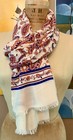 Talbots Paisley Floral Print Fringe Trim Lightweight Scarf Wrap Shawl — photo 3
