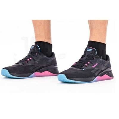 Reebok Men s Size 8 Nano X4 Training Shoes Sneakers Black Bold Cyan Laser Pink