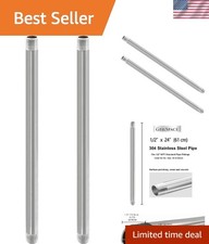 1/2" x 24" Stainless Steel Pipe Nipple - Ideal for Creative Applications