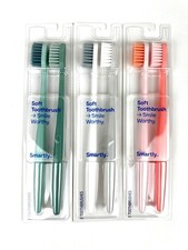 Smartly Soft Adult Toothbrush - Smile Worthy - Lot of 3 Pack of 2 each