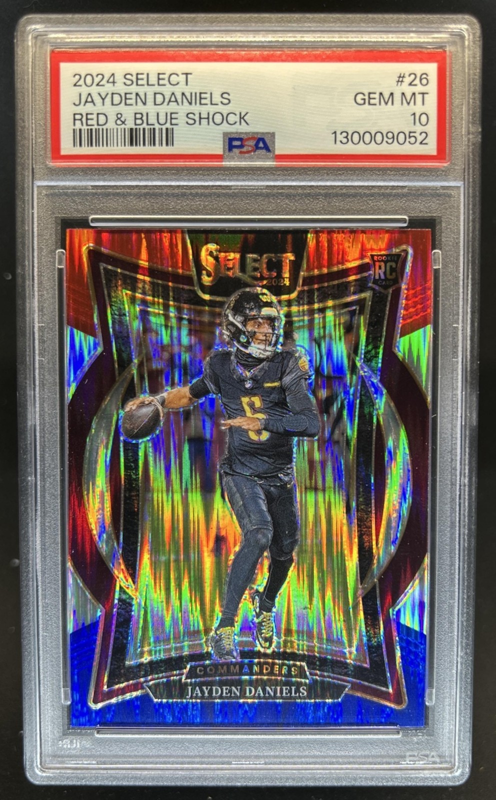 Jayden Daniels Panini Select #26 Red/Blue Shock