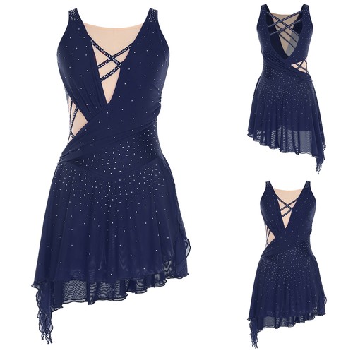 Women Dress Performance Dresses Gymnastics Dancewear Stage Dance Ballroom Hem - Picture 42 of 78