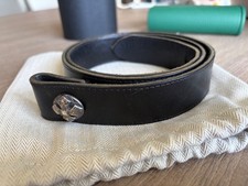 RARE BWL BILL WALL LEATHER CUSTOM LEATHER BELT W/ STERLING SILVER CROSS SNAP