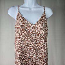 Old Navy Dress Womens Small Brown Animal Print Slip Maxi Strappy Back Summer