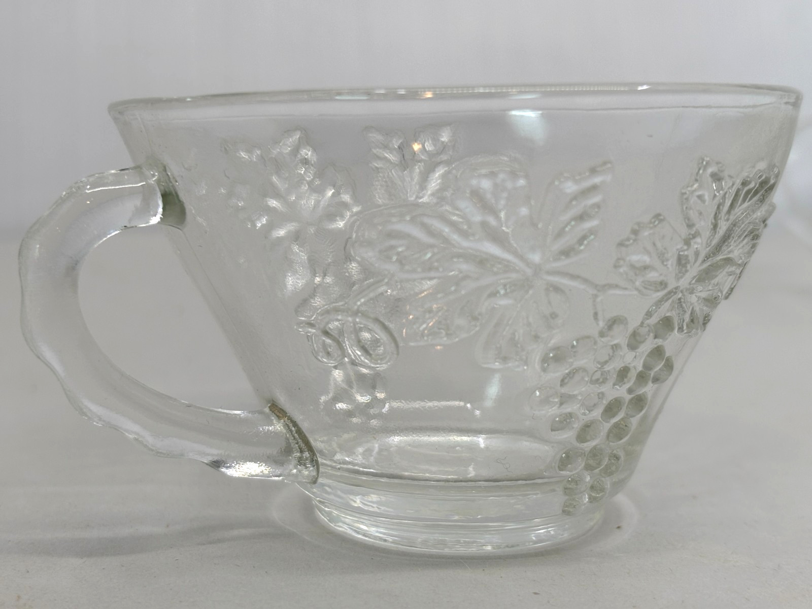 1950 Vintage Clear Pattern Anchor Hocking Serva Snack 8 Piece Set Plates Cups