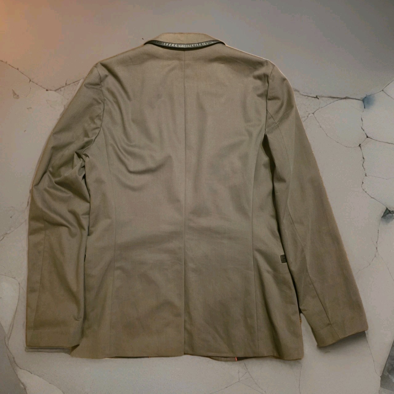 HUGO Hugo Boss Blazer Mens 42L Brown Goat Leather Trim Made in Turkey thumbnail 3