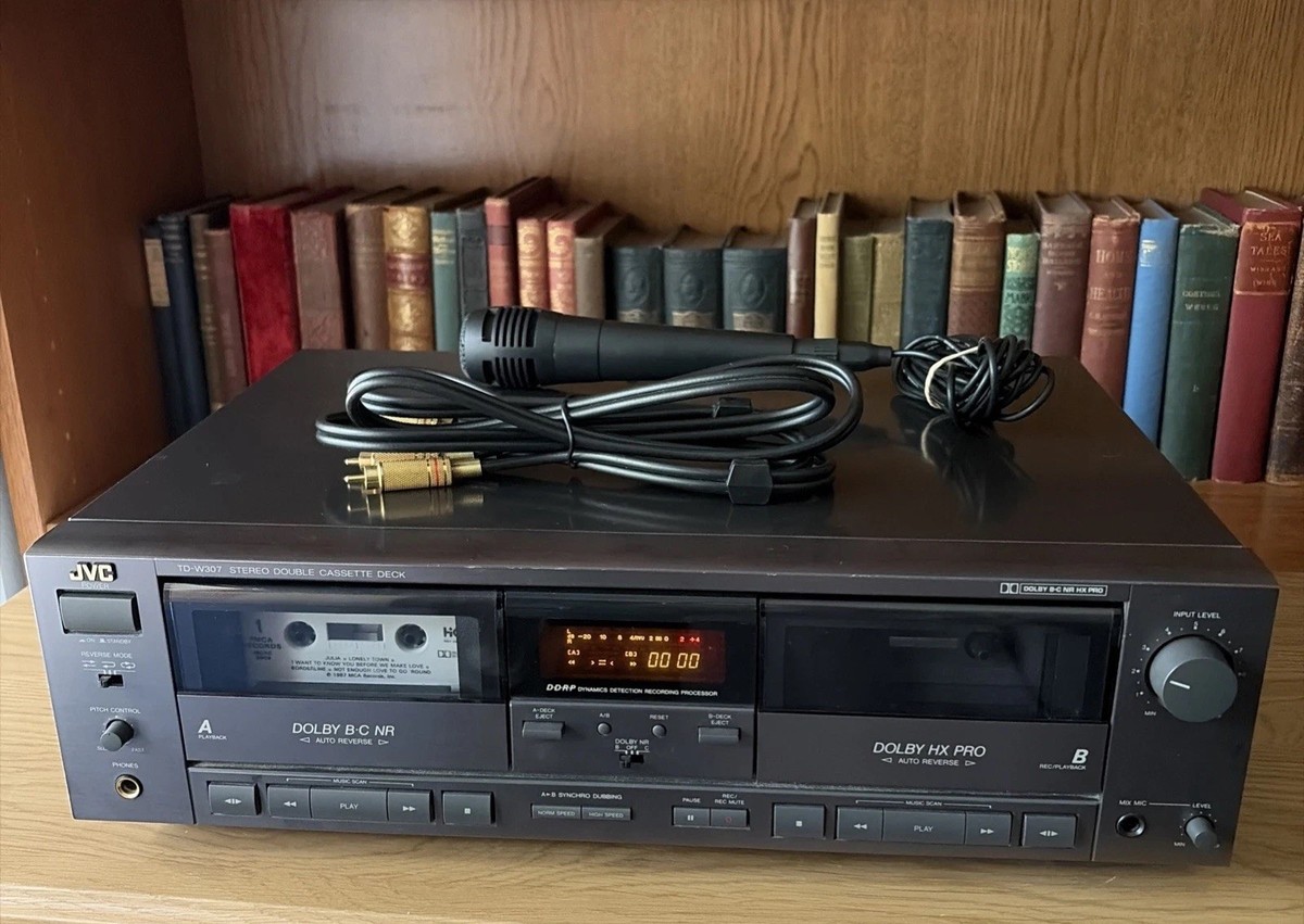 Vintage JVC TD-W307 Dual Cassette Deck Dolby B•C NR, Dolby HX PRO