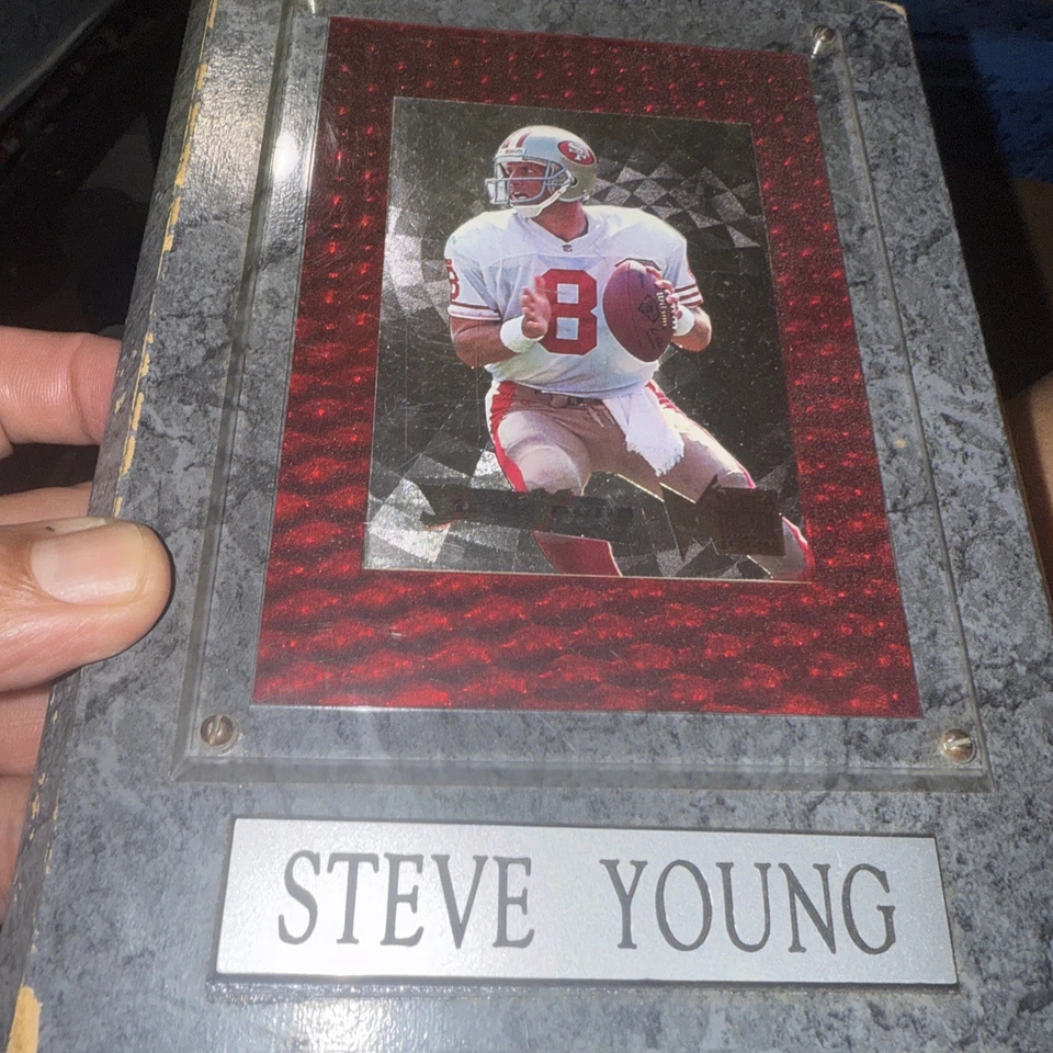 1995 Fleer Metal - Silver Flasher Steve Young #50 Framed - Image 2 of 4