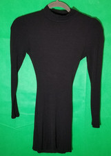 Windsor Womens Medium Black Long Sleeve Mock Neck Ribbed Knit Dress Bodycon
