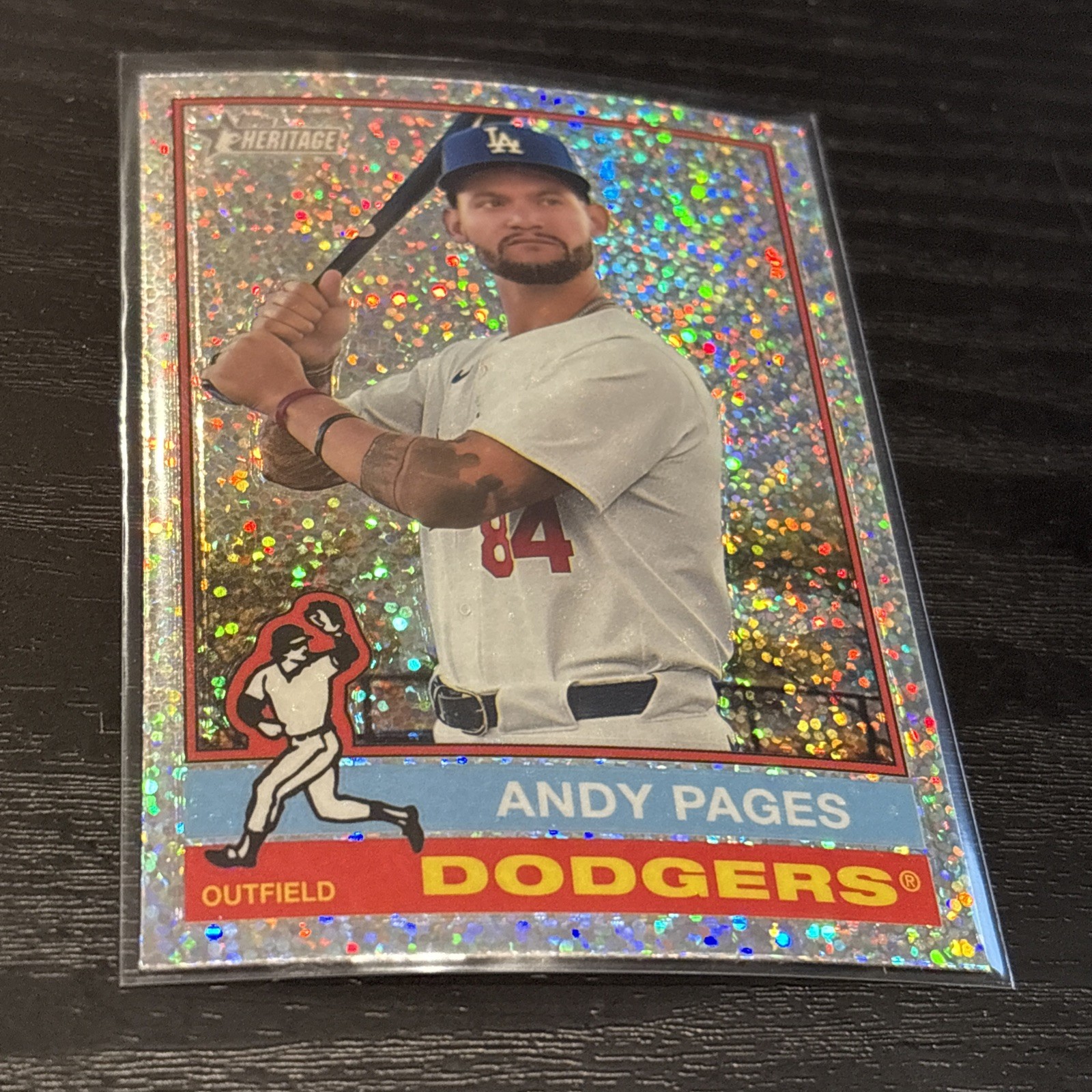 2025 Topps Heritage Andy Pages #379 Chrome Silver Sparkle Dodgers