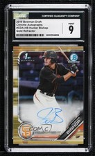 2019 Bowman Draft Chrome Pick Gold Refractor 34/50 Hunter Bishop CGC 9 Auto 6yz